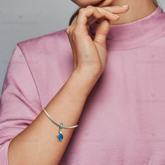 Pandora Murano Glass Sea Turtle Dangle Charm - Picture 7 of 7